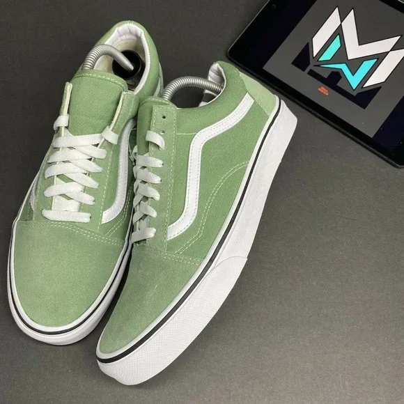 Vans Old Skool Shale Green White VN0A3WKT4G6 Men’s Sizes VTG Vintage Rare - Picture 8 of 12